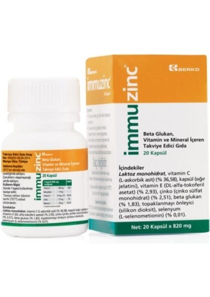 Immuzinc 20 Kapsül