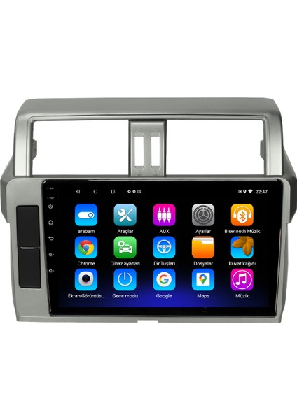 Toyota Prado Android 12 Kablosuz Carplay Navigasyon Multimedya Ekran Teyp - MY-0609W-TOYOTA Prado