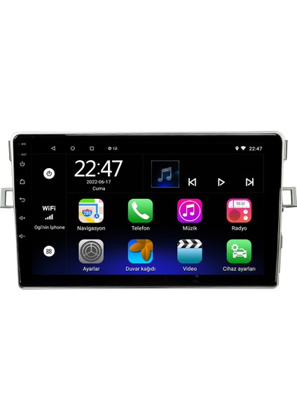 Toyota Verso Android 12 Kablosuz Carplay Navigasyon Multimedya Ekran Teyp - MY-0609W-TOYOTA Verso