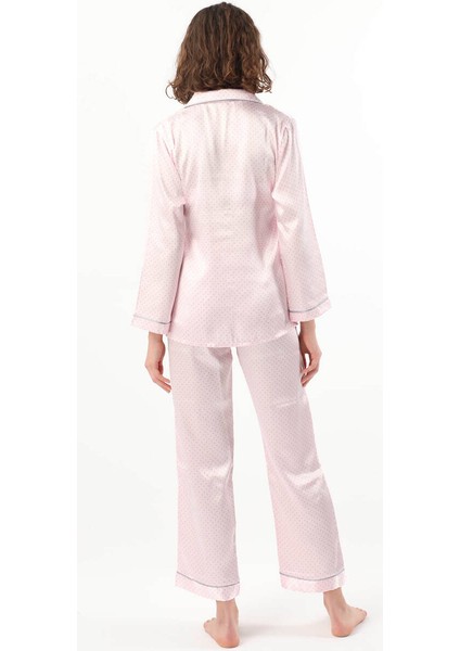 Kadın Puantiyeli Pijama Takımı Pembe indirimleri