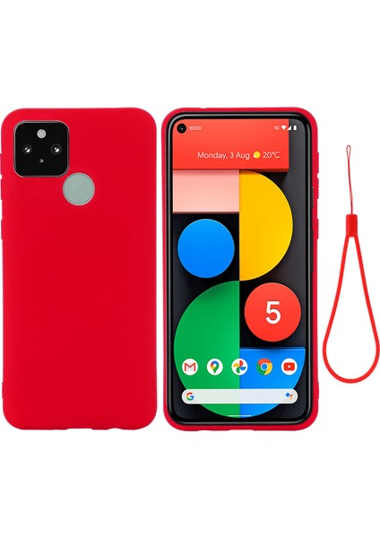 Google Pixel 5A Için Telefon Kılıfı - Kırmızı (Yurt Dışından)