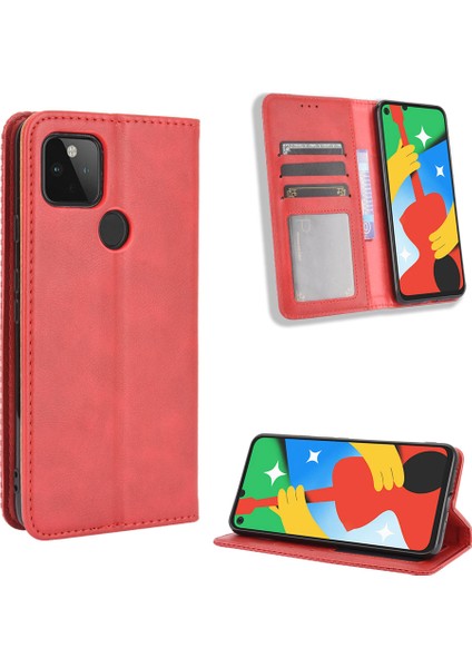 Google Pixel 4A Için Telefon Kılıfı - Kırmızı (Yurt Dışından)