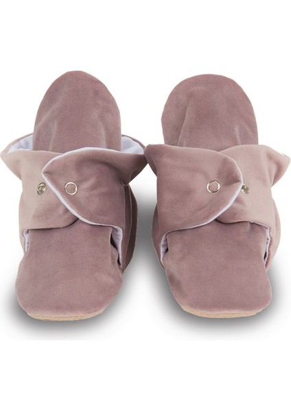 Kadife Kaydırmaz Tabanlı Pamuk Astarlı Çıtçıtlı Gülkurusu Panduf - F-870 fiyatları