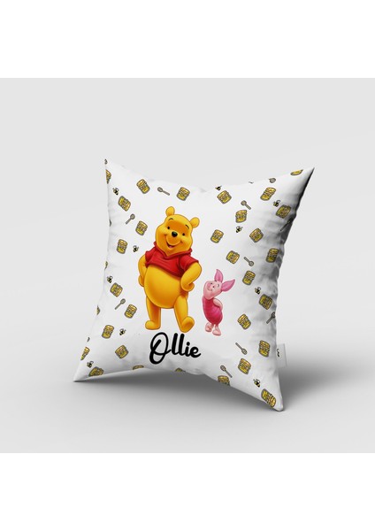 Winnie The Pooh, Çift Taraflı, Ithal Kadife Kumaş, Çocuk Bebek Odası Kırlent Kılıfı