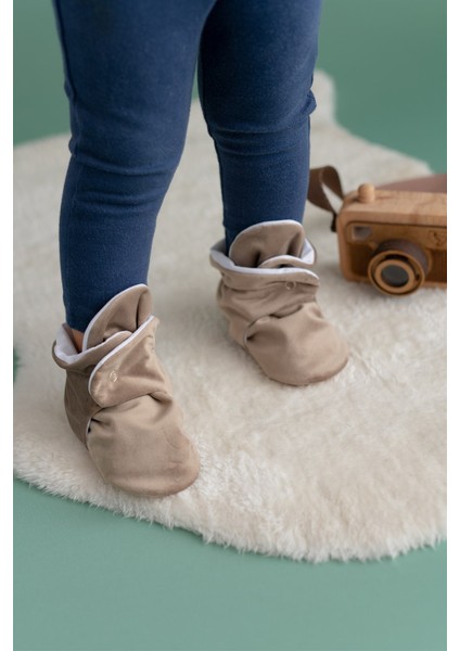 Kadife Kaydırmaz Tabanlı Pamuk Astarlı Çıtçıtlı Vizon Panduf - F-870 modelleri