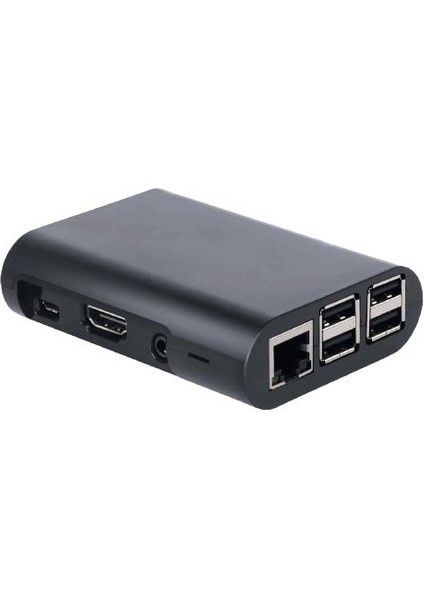 Raspberry Pi 4 Oval Siyah Muhafaza Kutusu