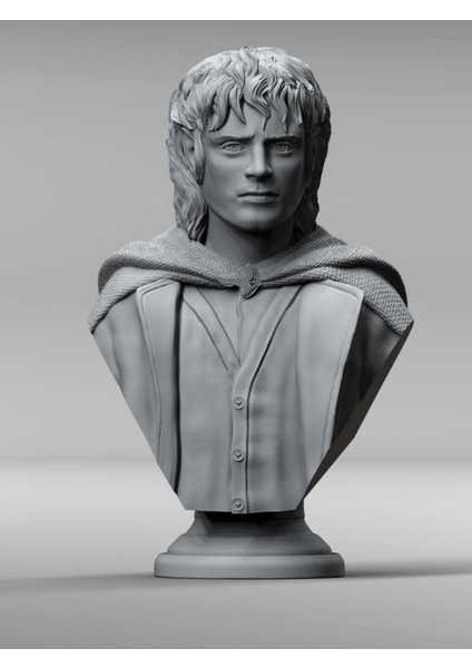 Lord Of The Rings Frodo Baggins Bust - Yüzüklerin Efendisi Frodo Baggins Büst - Ürün Renklidir - 13X11X20CM