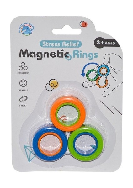 Magnetic Ring - Fidget Ring -Manyetik - El Hareket Oyuncağı - Ilginç Ürün