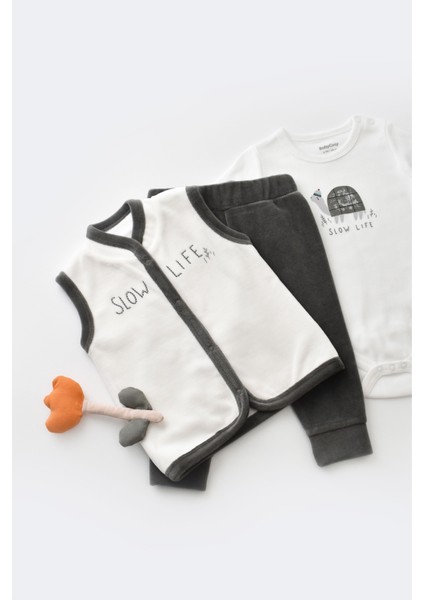 3 Parça Kaplumbağa Kadife Yelek Seti- CSYK6024 - Rebebe fırsatları