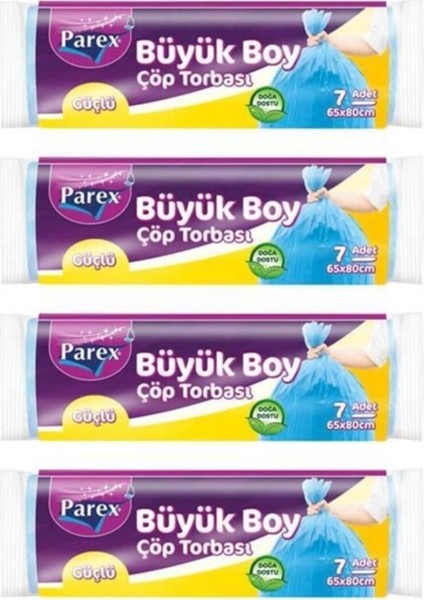 Güçlü Çöp Torbası Büyük Boy 4'lü