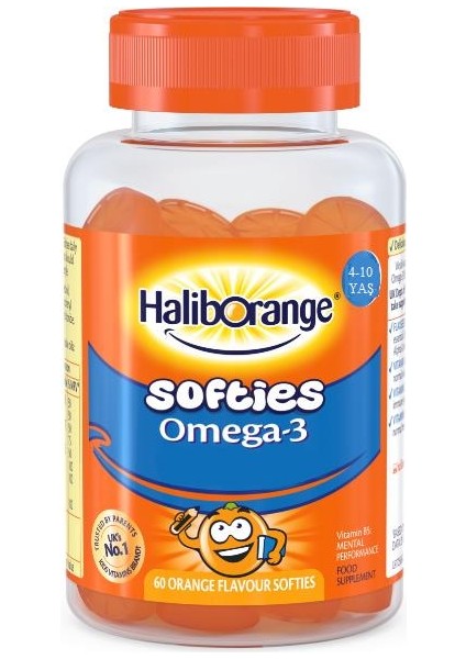Omega 3 Softies Portakal Aromalı Yumuşak Çiğnenebilir Form 60'Lı 8680287030758