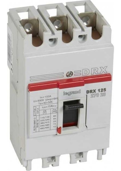 027257 Legrand DRX125 Sabit 3p 80A 20KA Kompakt Şalter