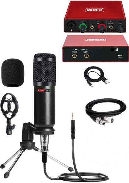 BM800 Mikrofon + Midex GLX-500 PRO Ses Kartı