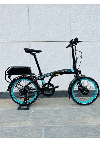 Ego 2.1 285H 20" 8-V Hd Mat Siyah-Turkuaz-Gri Elektrikli Katlanır Bisiklet