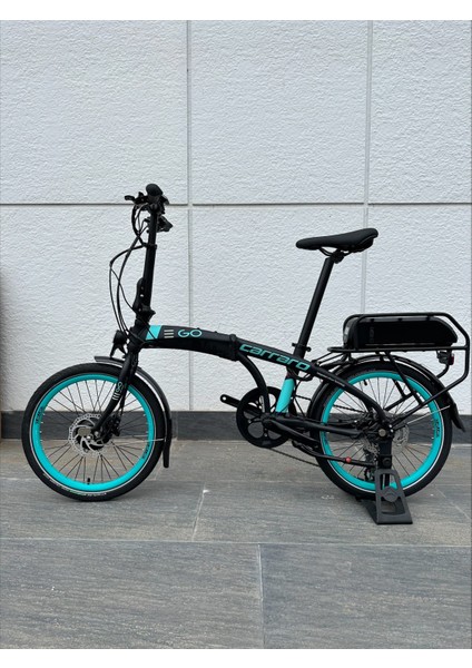 Ego 2.1 285H 20" 8-V Hd Mat Siyah-Turkuaz-Gri Elektrikli Katlanır Bisiklet