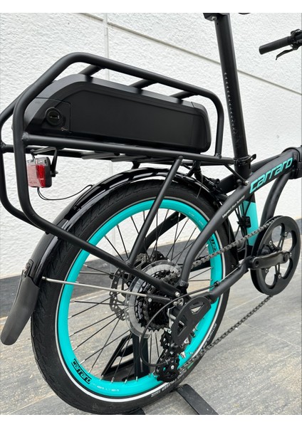Ego 2.1 285H 20" 8-V Hd Mat Siyah-Turkuaz-Gri Elektrikli Katlanır Bisiklet