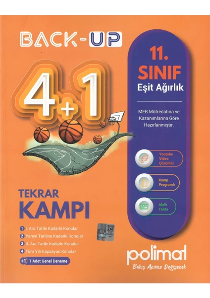 Polimat Yayınları 11. Sınıf Back-Up 4+1 Kamp Kitabı-Eşit Ağırlık