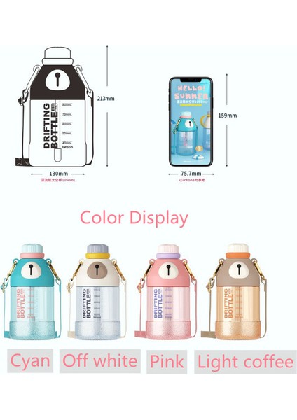 1050ML Tritan Hasır ve Kayışlı Çocuk Matarası(Yurt Dışından)
