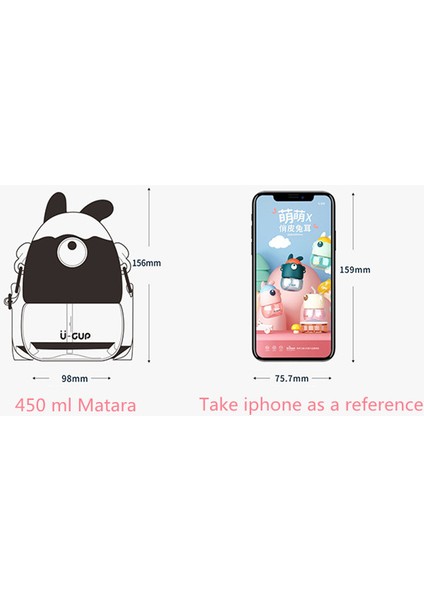 Eko Şişe 450 ml Matara Tritan Hasır ve Taşıma Kayışlı Çocuk Su Şişesi(Yurt Dışından)