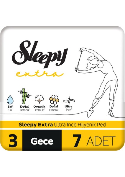 Extra Ultra Ince Hijyenik Ped Gece 7 Adet Ped