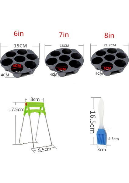 Air Fritöz Aksesuarları 8 Inç (20 cm Çap) 10'lu Pişirme Seti(Yurt Dışından)