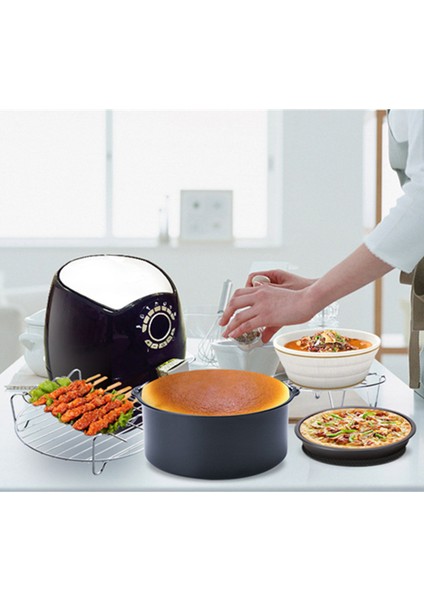 6 inç 12 Adet Yui / Xiaomi / Philips / Kumtel Uyumlu Air Fryer Aksesuarları - Siyah (Yurt Dışından)