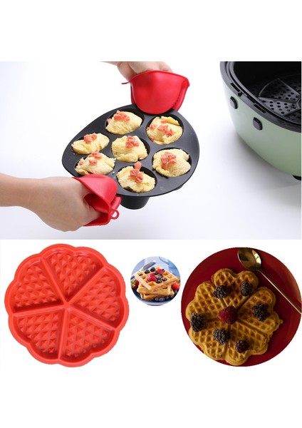 6 inç 12 Adet Yui / Xiaomi / Philips / Kumtel Uyumlu Air Fryer Aksesuarları - Siyah (Yurt Dışından)