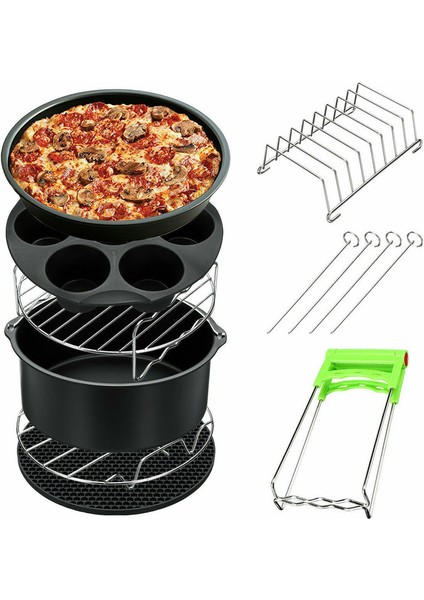 Air Fritöz Aksesuarları 7 Inç (18 cm Çap) 8'li Pişirme Seti(Yurt Dışından)