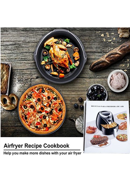 11 Adet Yui / Xiaomi / Philips / Kumtel Uyumlu 8 Inç Air Fryer Aksesuarları - Siyah (Yurt Dışından)