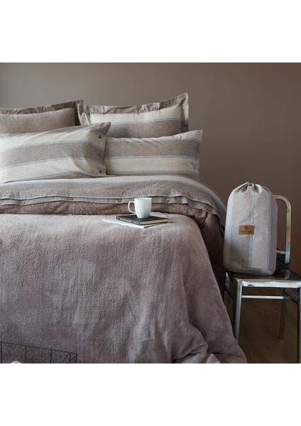 Double Comfort Dark Beıge Nevresim Takımı Çift Kişilik
