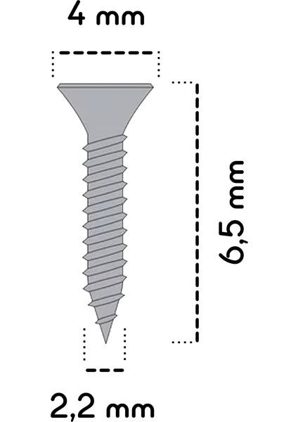 6,5 mm Mini Hobi Vidası Nikel 1000 Adet fiyatları