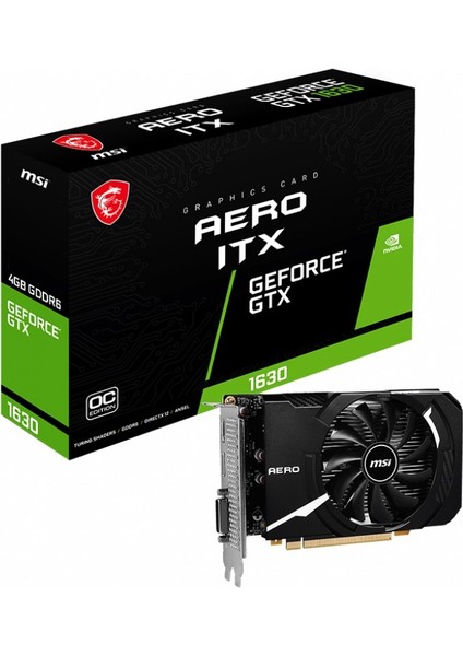 VGA Geforce Gtx 1630 Aero Itx 4g Oc GTX1630 4gb Gddr6 64B DX12 PCıe 3.0 X16 (1xdvı 1xhdmı 1xdp)