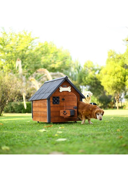 Isı yalıtımlı ahşap köpek kulübesi MEDIUM