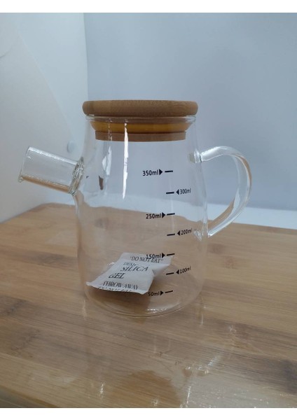 Bambu Kapak Cam Yağdanlık 350 ml