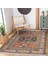 Kiremit Zeminde Çerçeve Motifli Kilim Desenli Avangarde Etnik Motifler Dijital Baskılı Makinede Yıkanabilir Kaymaz Taban Saçaklı Halı 1