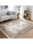 Krem - Bej Zeminde Dokuma Halı Motifli Kilim Desenli Eskitme Motifli Sade & Şık Salon & Oturma Odası Mutfak Dijital Baskılı Makinede Yıkanabilir Kaymaz Taban Saçaklı Halı 2