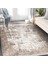 Krem - Bej Zeminde Dokuma Halı Motifli Kilim Desenli Eskitme Motifli Sade & Şık Salon & Oturma Odası Mutfak Dijital Baskılı Makinede Yıkanabilir Kaymaz Taban Saçaklı Halı 3