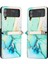 Samsung Galaxy Z Flip4 Mermer Desen Deri Telefon Kılıfı Yeşil LS003 (Yurt Dışından) 1