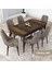 Concept Kar Serisi Açılabilir 80 x 132 cm Mdf Mutfak Masa Takımı Barok Ahşap Desen Masa 6 Sandalye 1