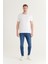 Avva Erkek Beyaz 2'li Bisiklet Yaka %100 Pamuk Slim Fit Basic T-Shirt E001012