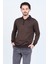 Erkek Polo Yaka Yün Kazak 6091903 Kahverengi 1