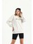 Kadın Ekru Basic Sweatshirt MW2248 3