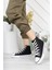 Unisex Bilekli Günlük Siyah Keten Kadın Erkek Spor Sneaker Ayakkabı 1