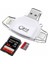 USB 2.0+8pin+Type-C+Micro USB 4 Arada 1 Kart Okuyucu - Beyaz (Yurt Dışından) 1