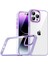 Apple iPhone 14 Pro Max Kılıf Flora Sert Silikon Arkası Cam Şeffaf Mor 1