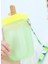 Sevimli Tatlı Dondurma Su Şişesi ile Saman Yaratıcı Plastik Su Şişeleri Taşınabilir Popsicle Kupası Çocuklar Su Şişesi Kayış | Su Şişeleri (Sarı) (Yurt Dışından) 4