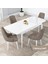Concept Kar Serisi 80 x 132 cm Açılabilir Mdf Mutfak Masa Takımı Beyaz Masa 4 Sandalye 2