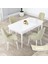 Concept Kar Serisi 80 x 132 cm Açılabilir Mdf Mutfak Masa Takımı Beyaz Masa 4 Sandalye 1