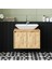 Banos Banyo Roomart Ayaksız 2 Kapaklı Lavabolu Mat Ahşap Mdf 65 cm Banyo Dolabı 1