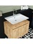 Banos Banyo Roomart Ayaksız 2 Kapaklı Lavabolu Mat Ahşap Mdf 65 cm Banyo Dolabı 2